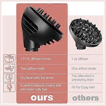 Wave Curl Diffuser Black and Large Round Brush Attachment for Airwrap to Enhance Curl Definition Control Wavy