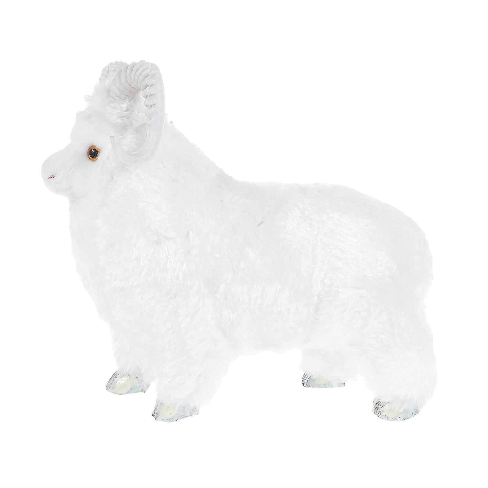 White Sheep Figurines for Decoration Crafted from Plush