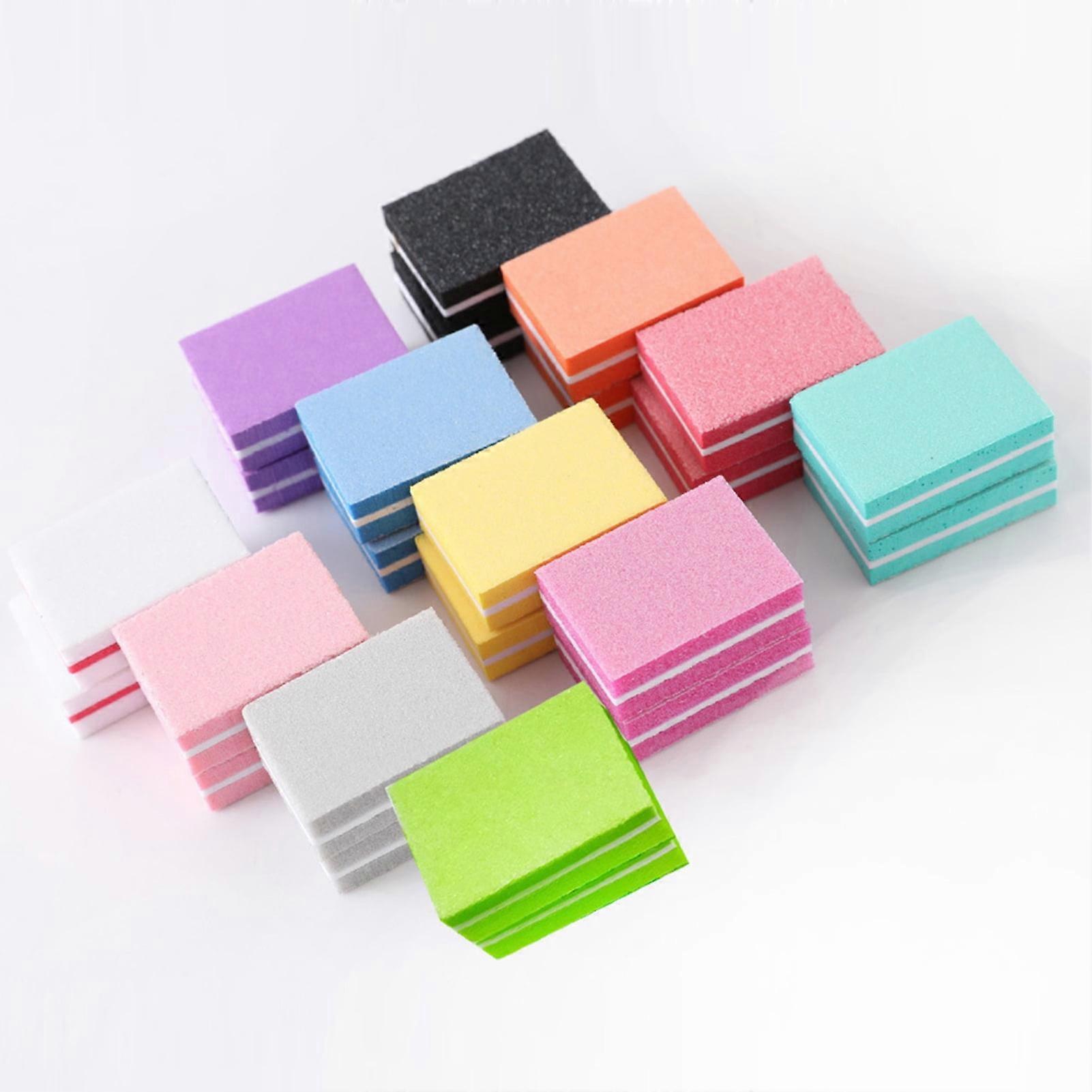 opvise 50Pcs / Bag Nail File Mini Multi-function Sponge Manicure Tools Buffer Blocks for Nail