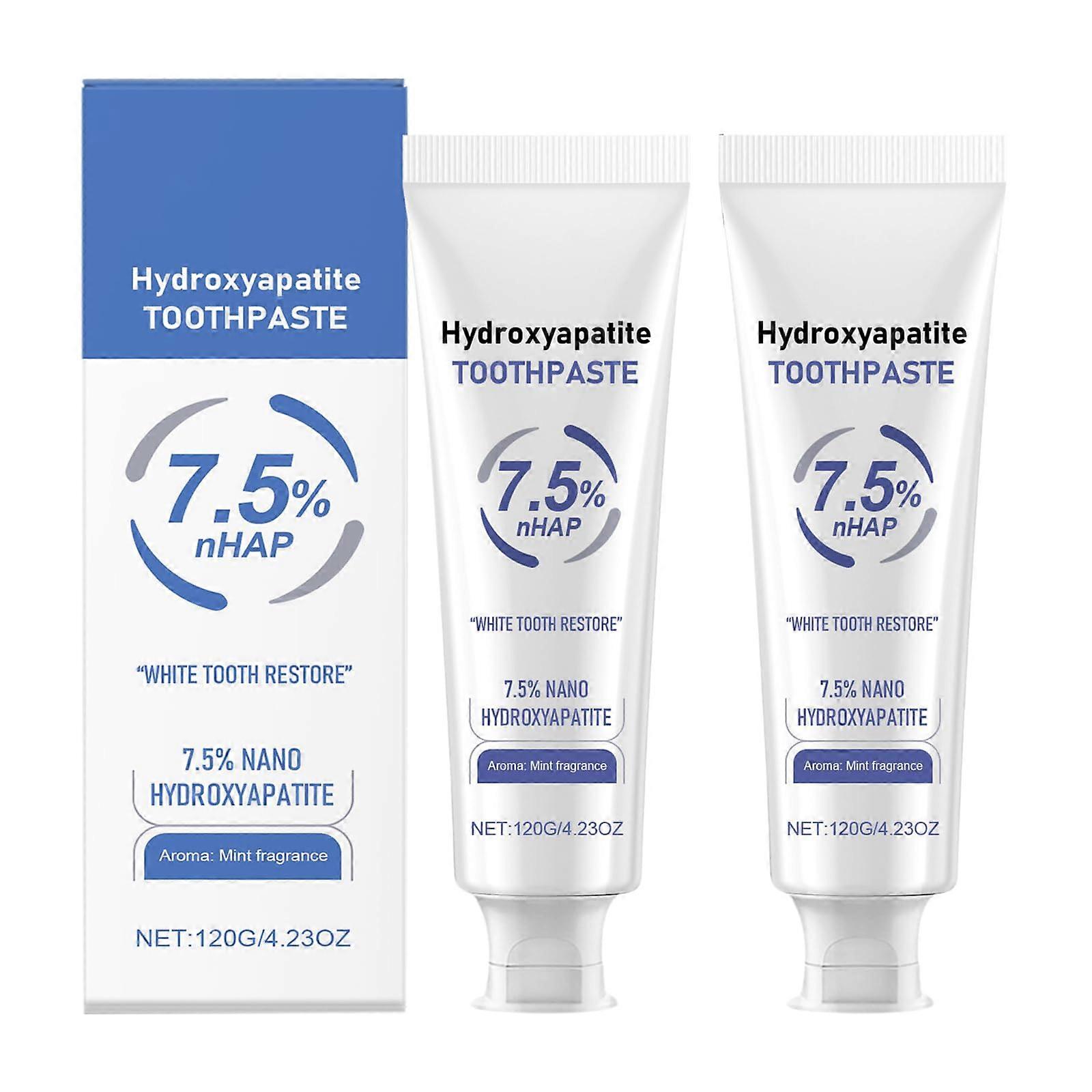 Hydroxyapatite Toothpaste for Sensitive Teeth Fluoride Enamel  and Cavity Defense 2 Pack