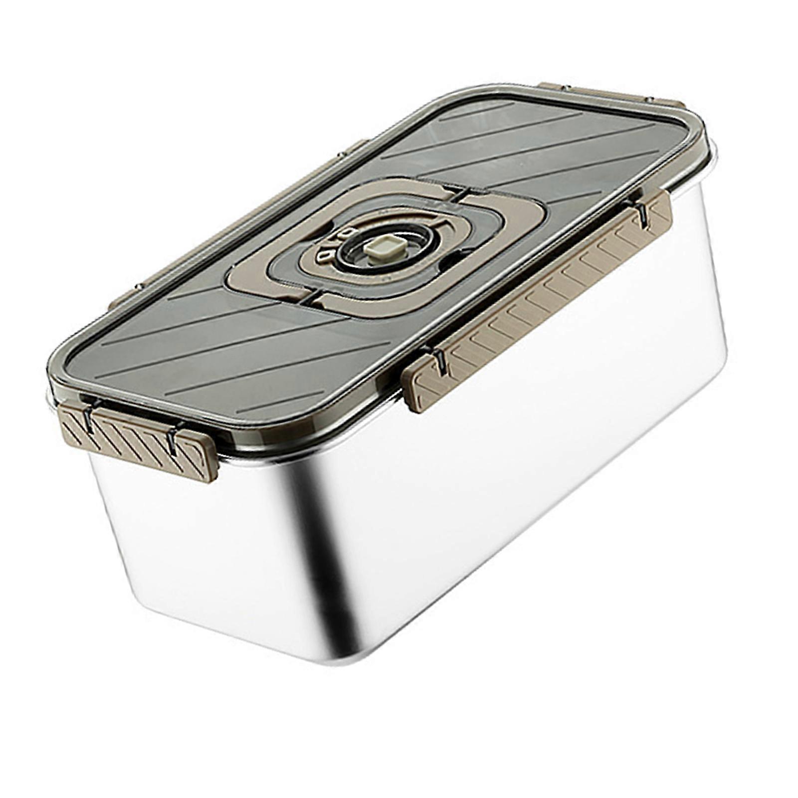 Durable Bread Container Having Date Function And Stackable Design Made Of Strong Metal Substance  khaki