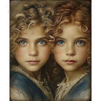 Two Young Girls with Curly Hair Stress Reliever Jigsaw Puzzle V3885