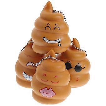 4pcs Poop Design Schlüsselanhänger Lustige Schlüsselanhänger Ornamente Kreative Hängeanhänger