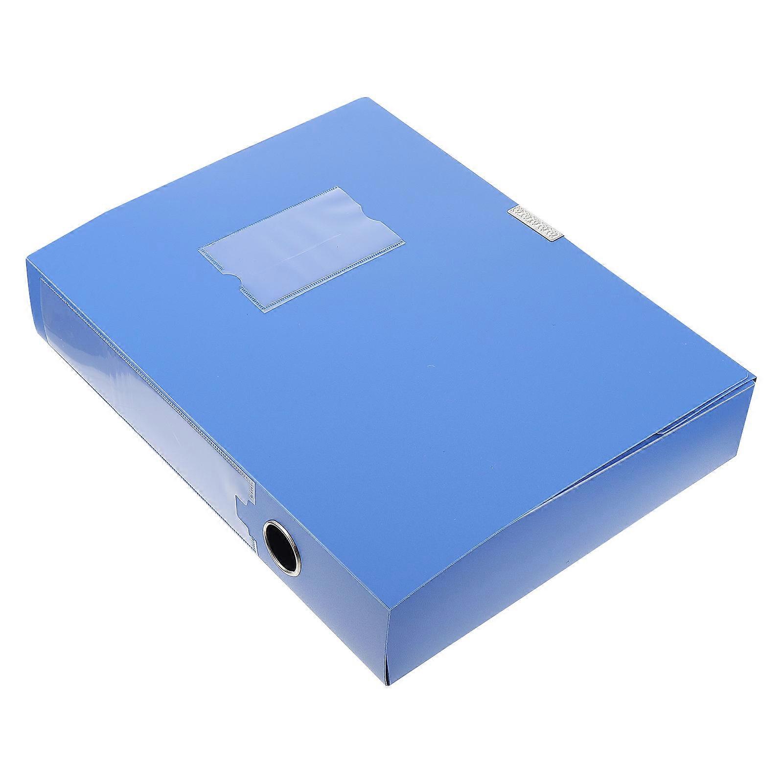 Plastic File Box Document Storage for File 5Pcs Blue Folding Boxes