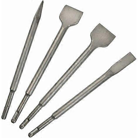 4Pcs SDS Plus Flat Chisel Practical Rotary Tip Chisel Set, Steel Chisel Set with Many Sizes, DIY for Carpentry, Beginner, SDS PLUS Tile Chisel