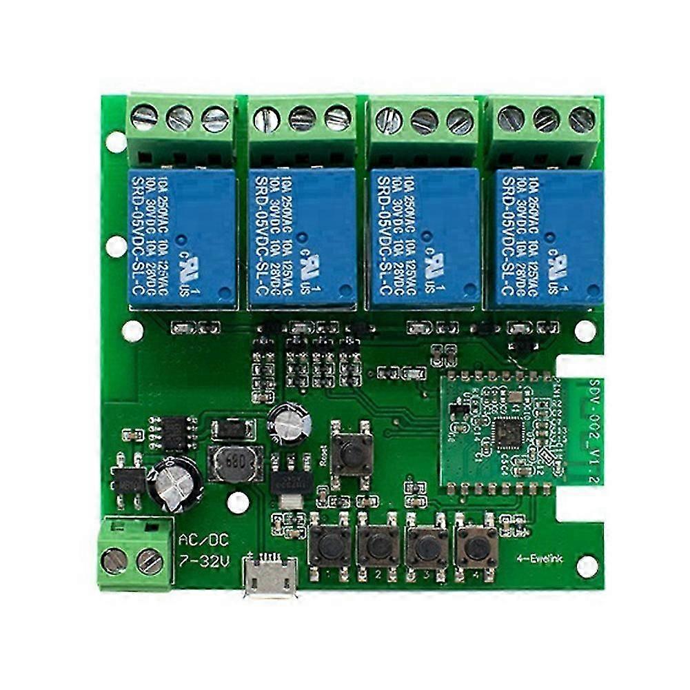 4CH Smart Switch Module 7-32V 10A Relays Wireless WIFI Remote Control Self-Locking and Timing Ewelink APP Controller