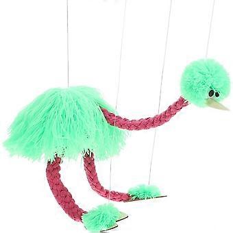 Pluszowa marionetka w kształcie flaminga, lekka interaktywna pacynka ze sznurka do występów, wykonana ręcznie z miękkiego materiału, odpowiednia dla mężczyzn, kobiet i na święta.