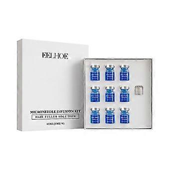 Koperpeptide serumsysteem - Oplossing voor voller haar met dermaroller voor voller en dikker uitziend haar en een gezonde hoofdhuid, 9x5ml
