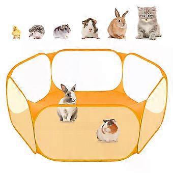 Outdoor/Indoor Small Animal Fence - Easy to Clean, Pop-Open Playpen in Orange