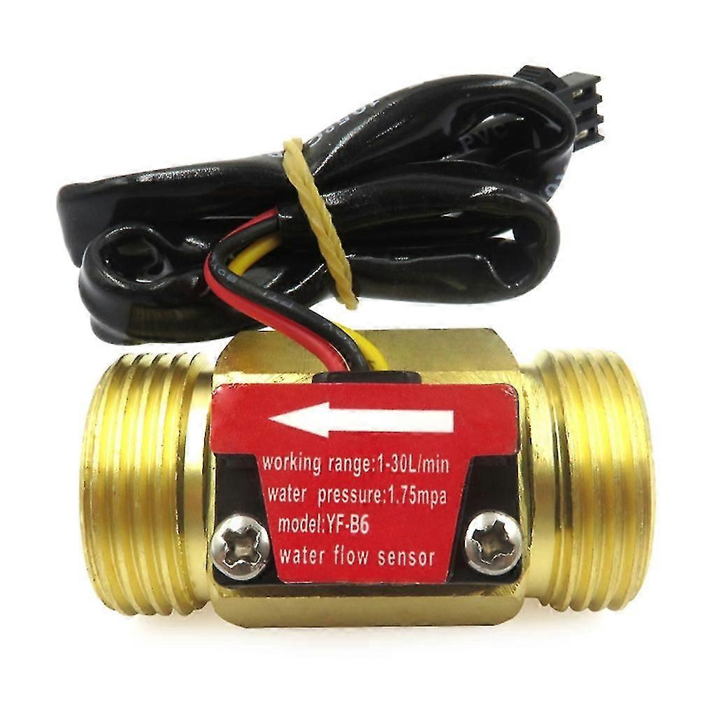 G3/4" Male Thread Brass Water Flow Sensor Hall Effect Sensor Switch- Flow Meter-Yvan