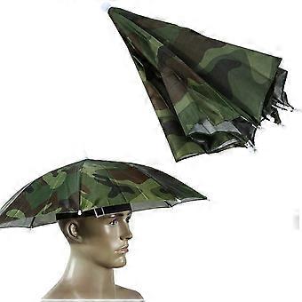 Fishing Umbrella Hat Camping Novelty Headgear Head Parasol Hat Camouflage