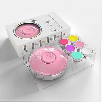 Electric Nail Polish Remover Set with 6 Interchangeable Grinding Bits, Multi-Functional Manicure Tool for Home Use (Batteries Not Included)