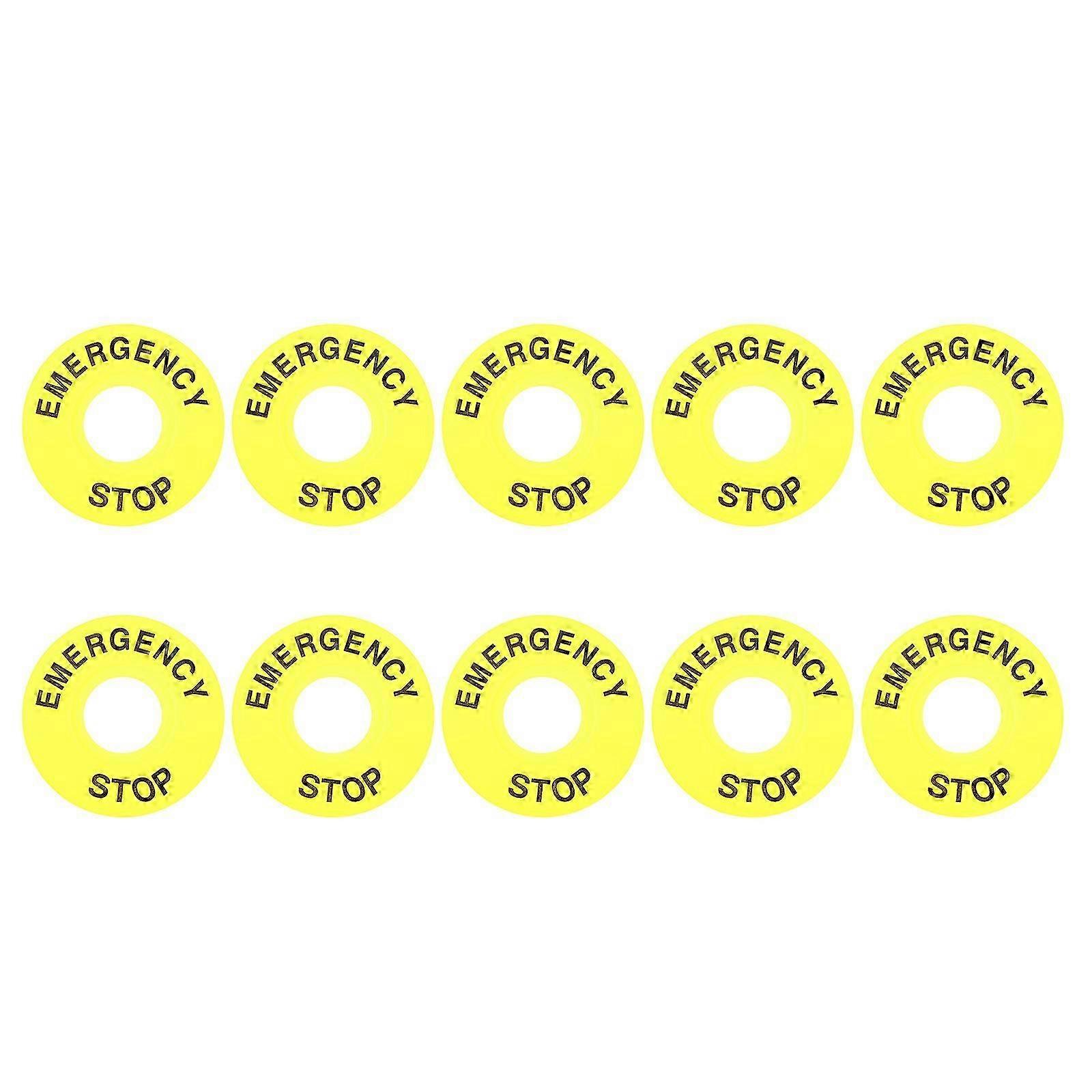 10Pcs Push Button Emergency Stop Sign Durable Emergency Stop Ring