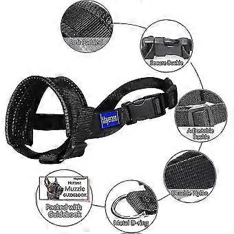 Nylon Soft Dog Snuit, Anti-bit, Anti-blaf, Anti-kauwen, Verstelbare Ring (xl, Zwart)