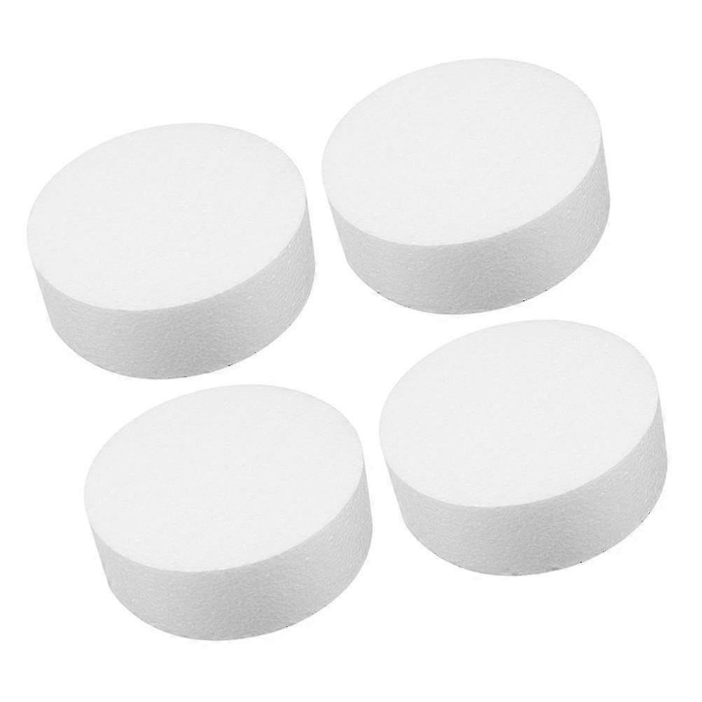 Foam Disk White Foam Cake Dummy compatible with Display 4Pcs Round Bakery Models