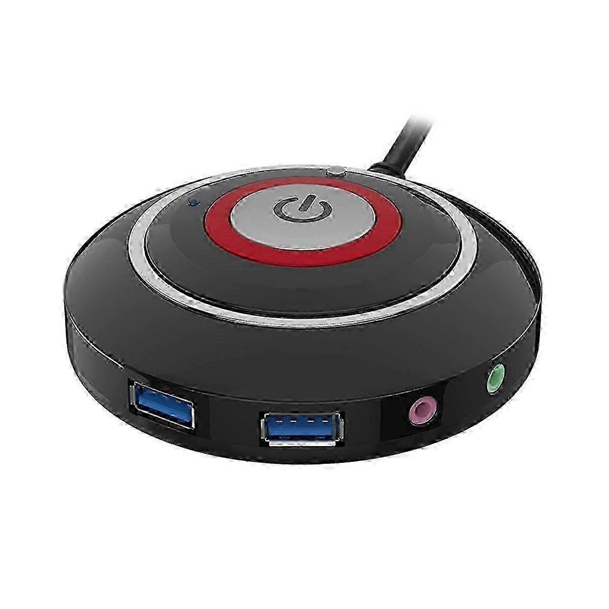Desktop Computer Switch Button with Dual USB Ports and Audio PC External Start Button 165cm Cable