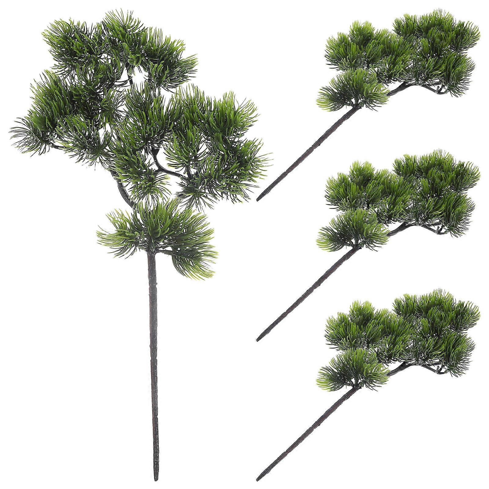 4pcs Artificial Pine Branches Simulation Pine Needles DIY Accessories for Christmas