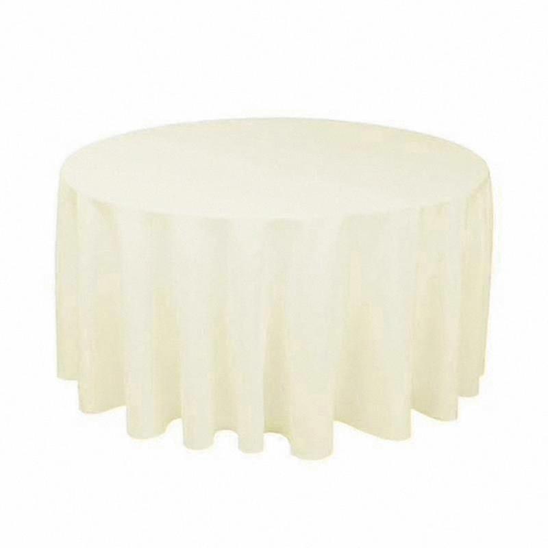 Solid Color Wedding Round Tablecloth Durable Polyester Table Cover