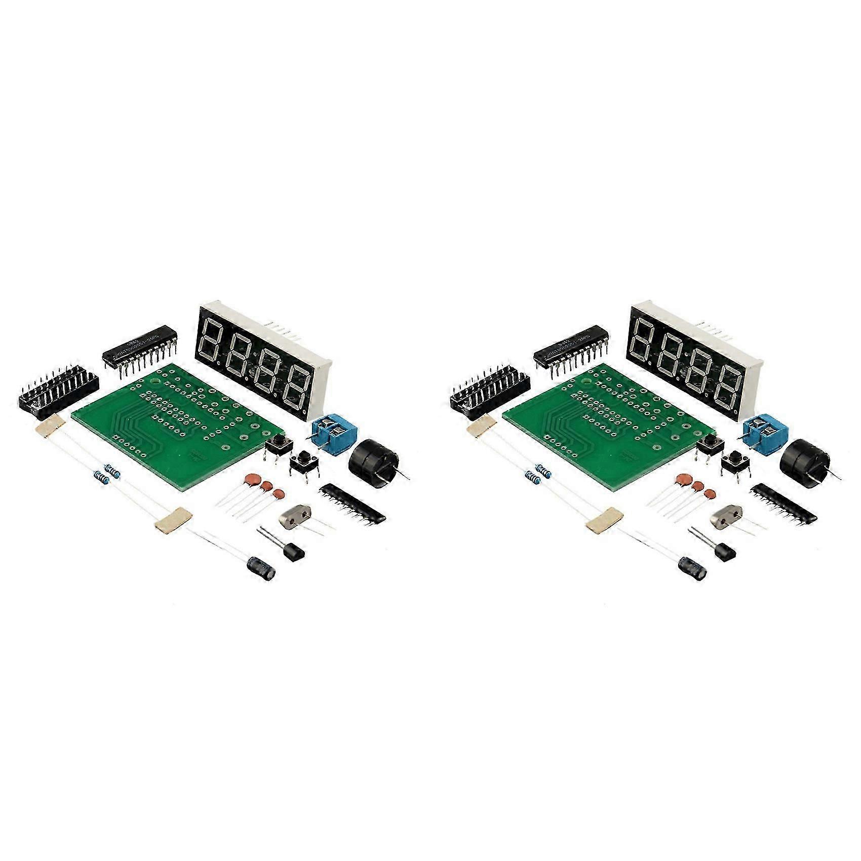 2X 4-Digit Digital Electronic Clock Kit, Microcontroller Digital Clock, 4-Digit Digital Clock Kit, Electronic DIY Kit