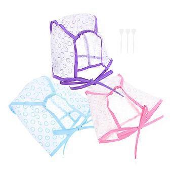 3 Sets Highlighting Cap and Hooks Professional Hair Dyeing Tools Kit For Salon And Home Use Reusable Hair Coloring Cap With Crochet Hooks