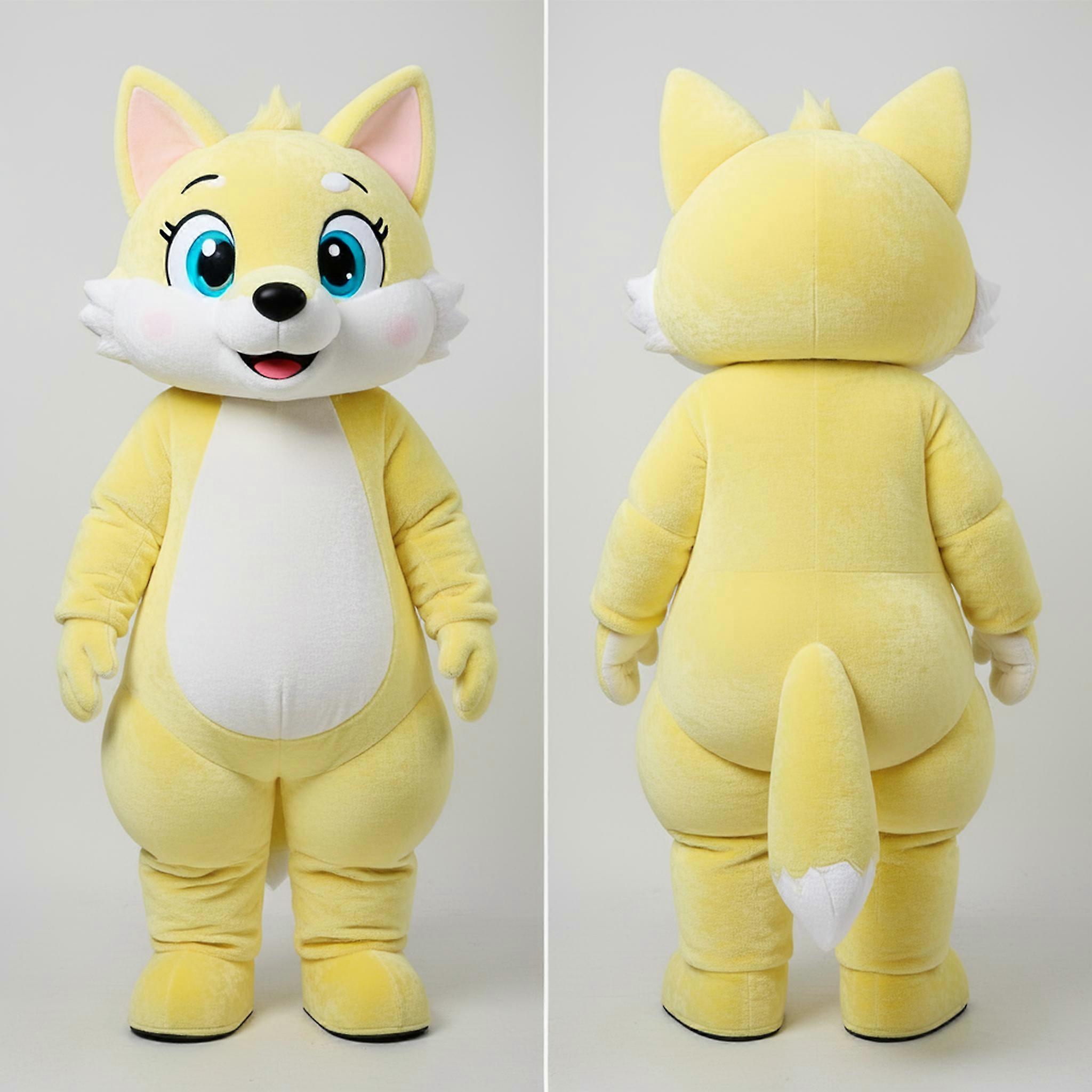 MASTICOT Lemon Yellow Suited Say Wolf Mascot