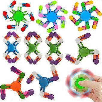 Pack of 9 Fidget Spinner Toys for Children Adults, DIY Malleable Fingertip Toy