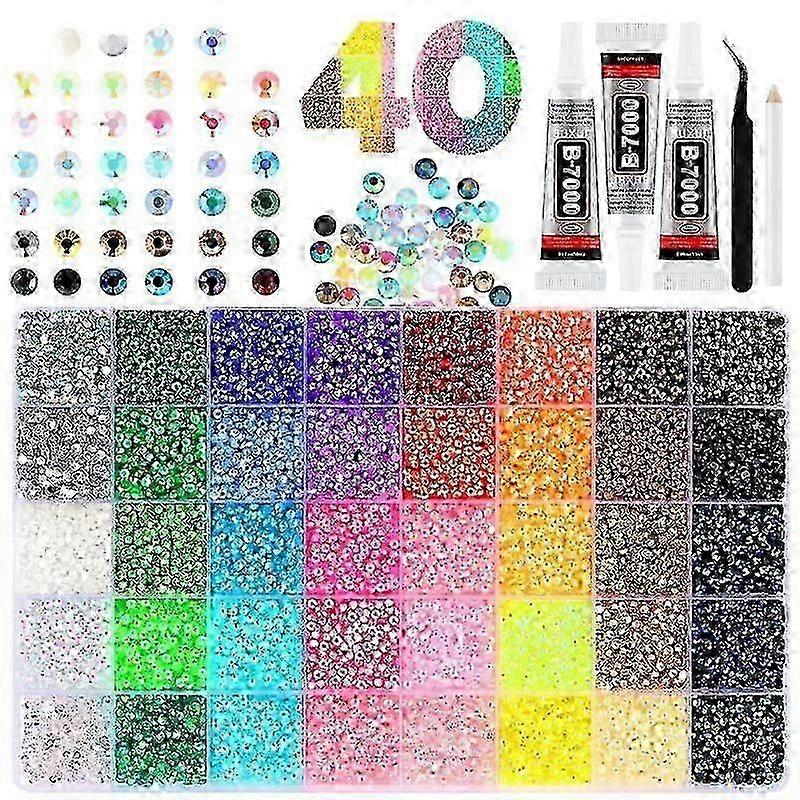 40-Color 3mm Resin Rhinestone Kit