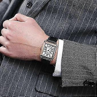 2022 Nieuwe mode ontwerper rechthoekige wijzerplaat quartz horloge voor mannen casual lederen band luxe zakelijke polshorloge Relogio Masculino