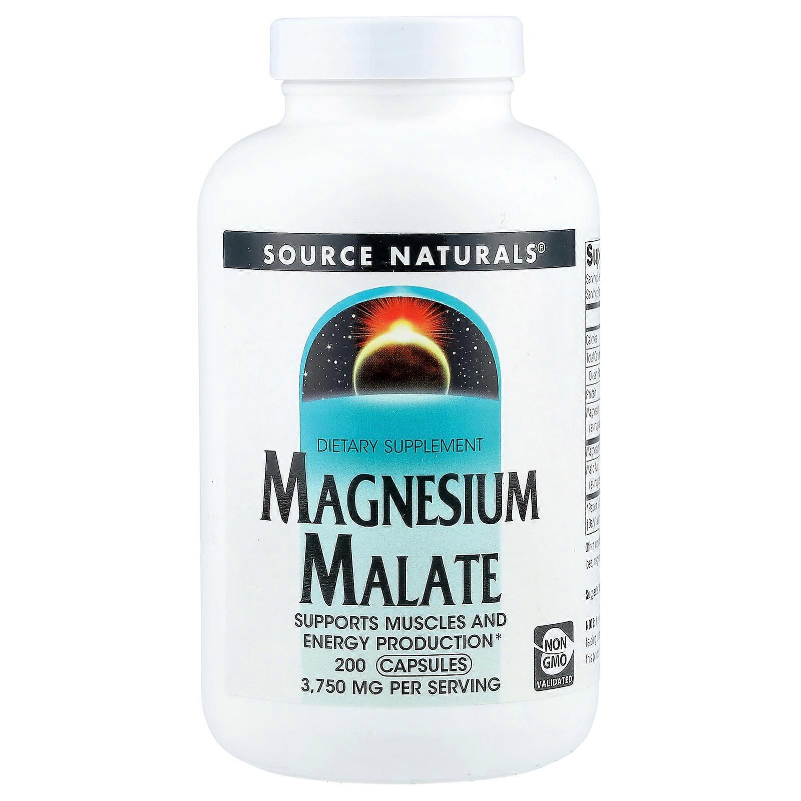 2 x Source Naturals, Magnesium Malate, 200 Capsules