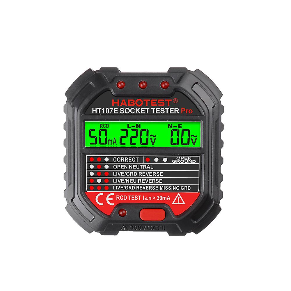 Testeur De Prise SHUIYUE - Détecteur De Tension 90-250V Avec Affichage LCD Et Test GFCI