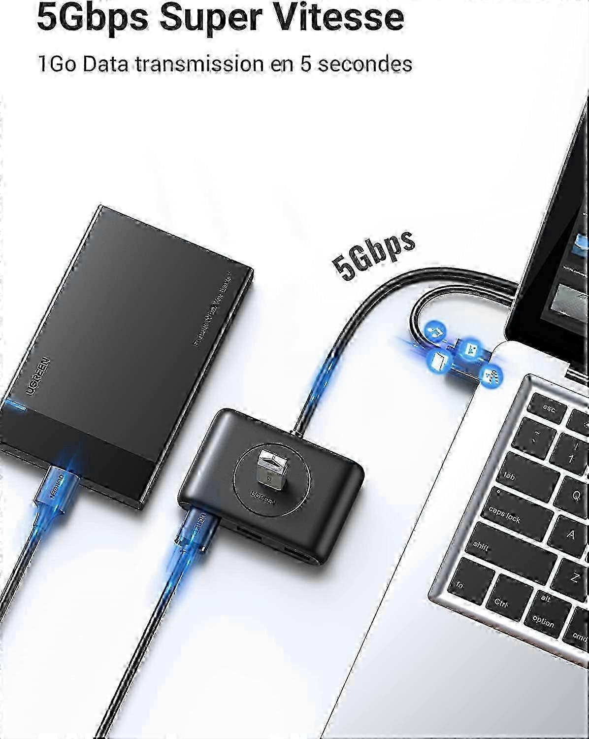 USB 3.0 4 Port Hub 5Gbps Cable