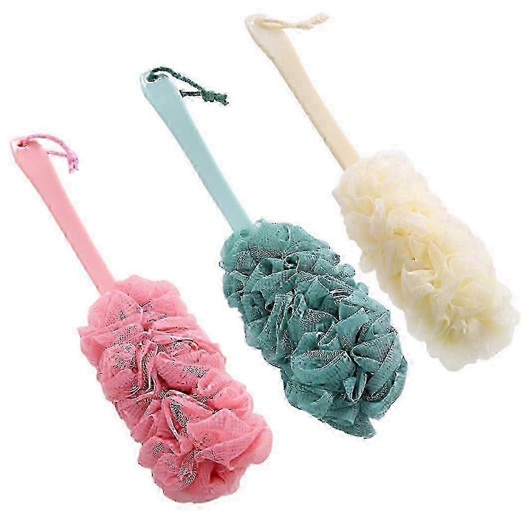 3 Pack Long Handle Bath Brush for Back Scrubbing
