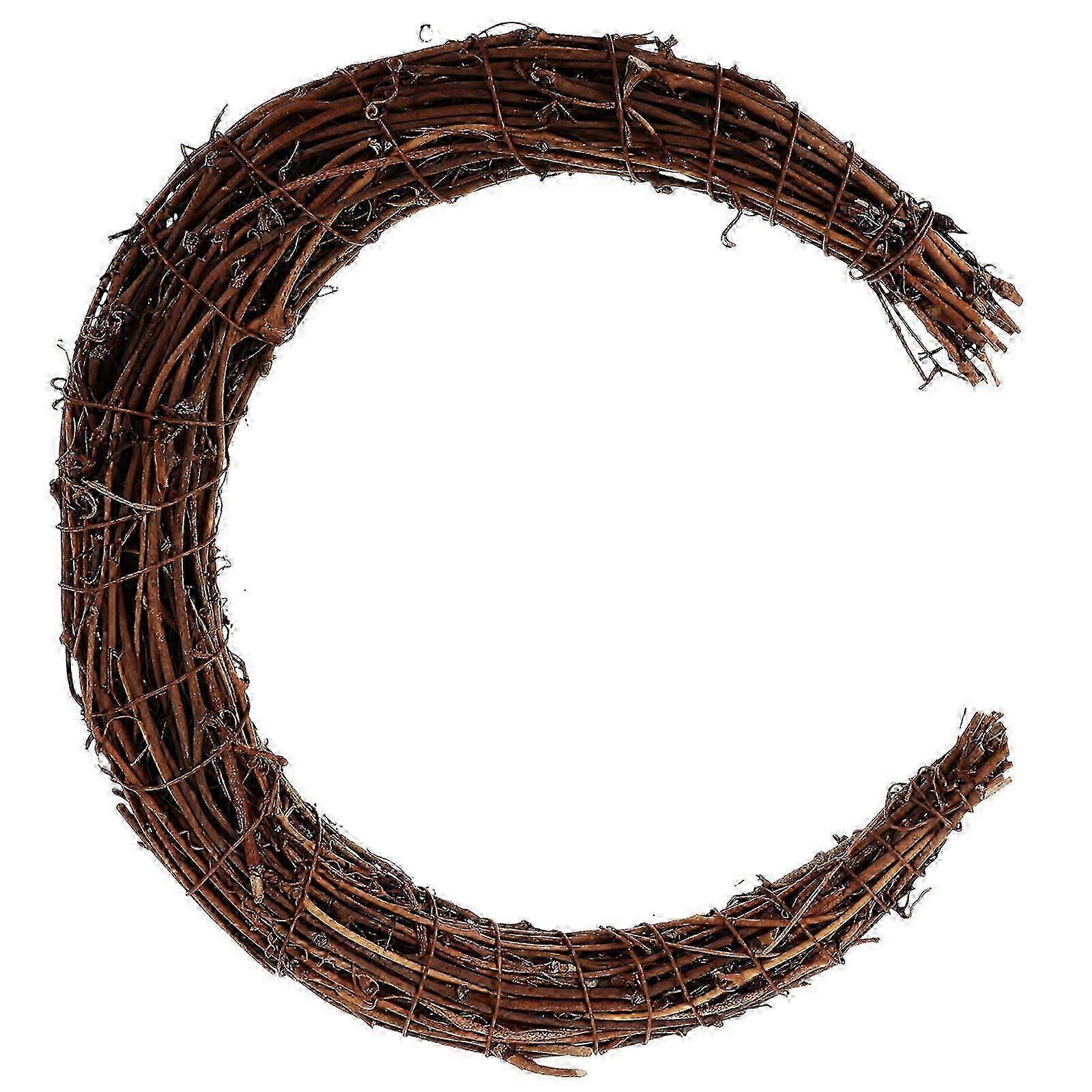 Natural Moon Wreath Rattan Frame