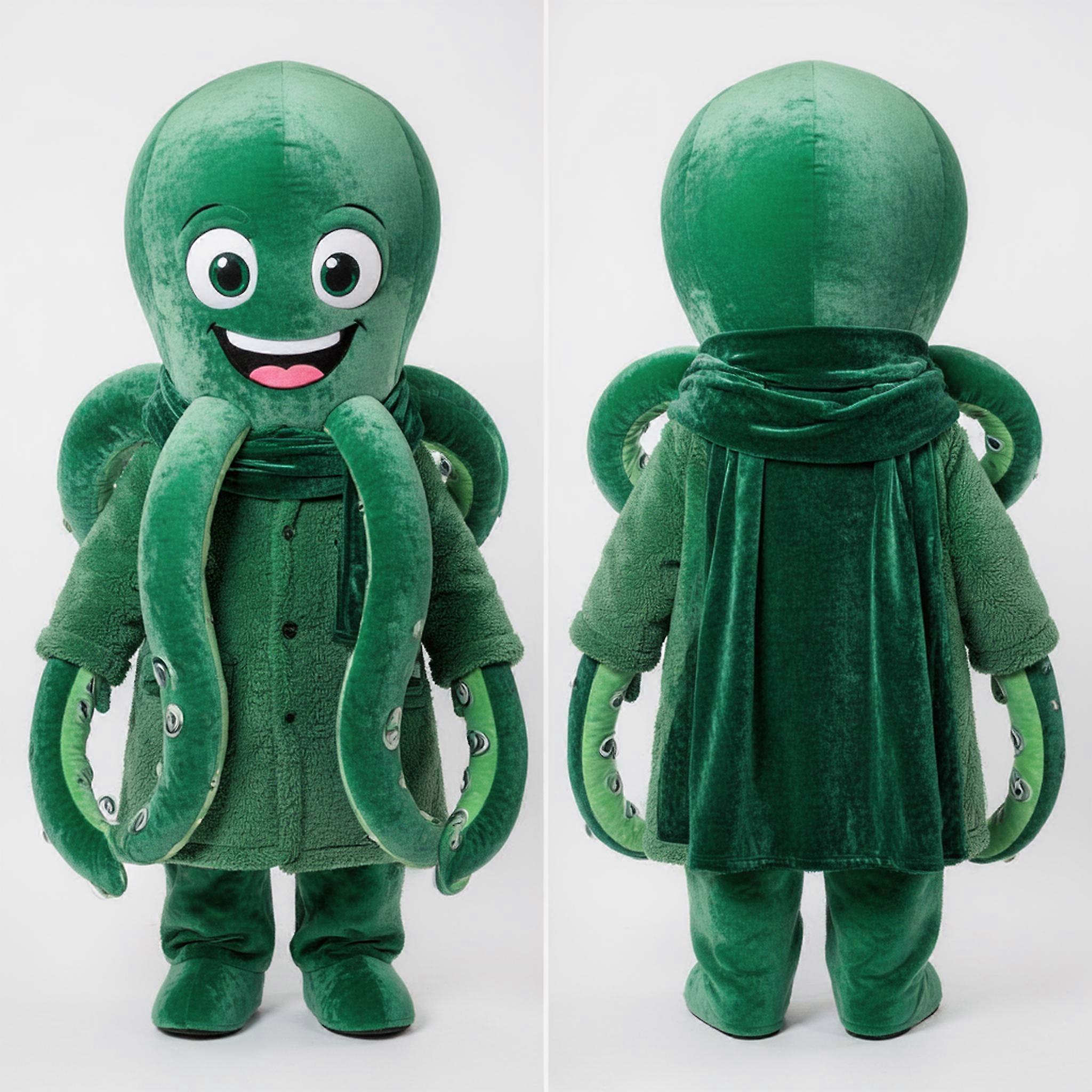 MASTICOT Emerald Green Broad Shouldered Kraken Mascot