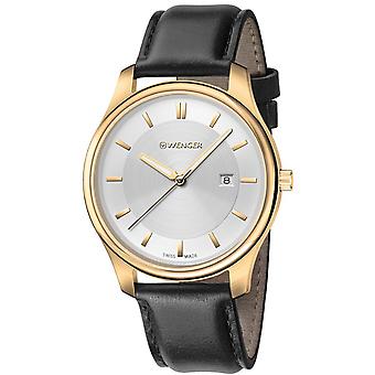 Wenger city classic Swiss Quartz Analog Man Watch with Cowskin Bracelet 01.1441.106