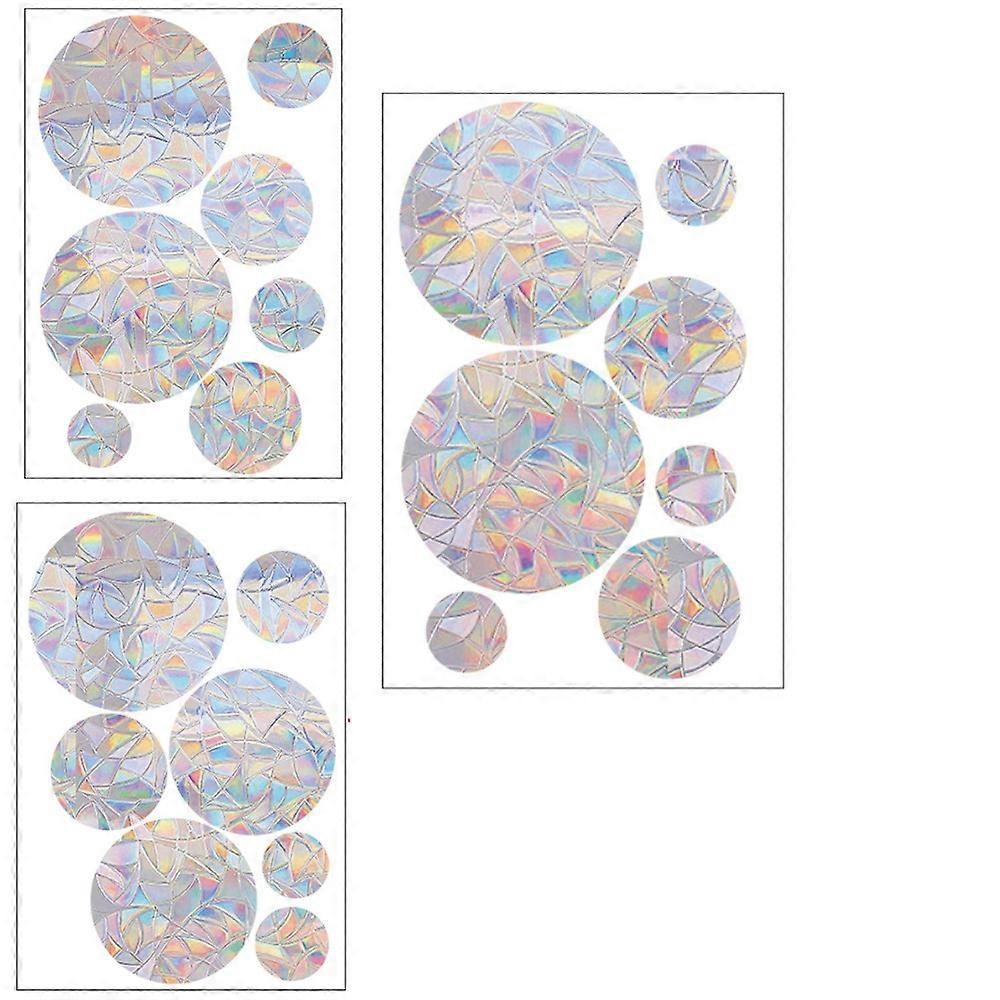 3 sheets /21pcs Circle laser window stickers -5 sizes