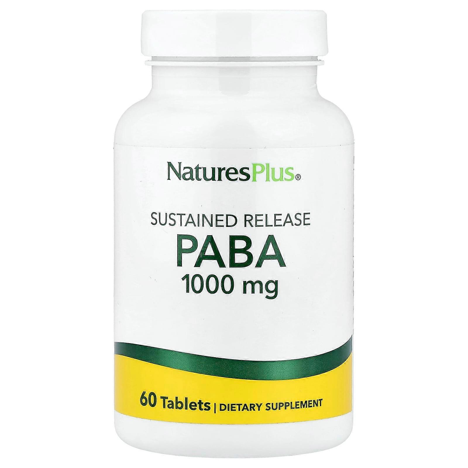 NaturesPlus, Sustained Release PABA, 1,000 mg, 60 Tablets