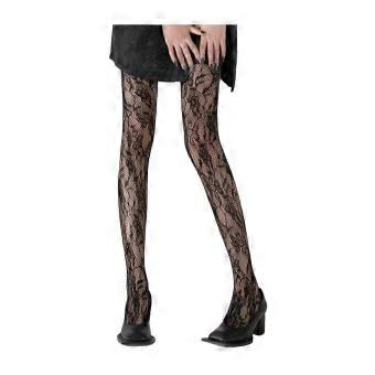 Women's Retro Floral Vine Fishnet Pantyhose - Hollow Out Lace Pattern Ultra-Thin - High Elasticity for Date Party-brnv