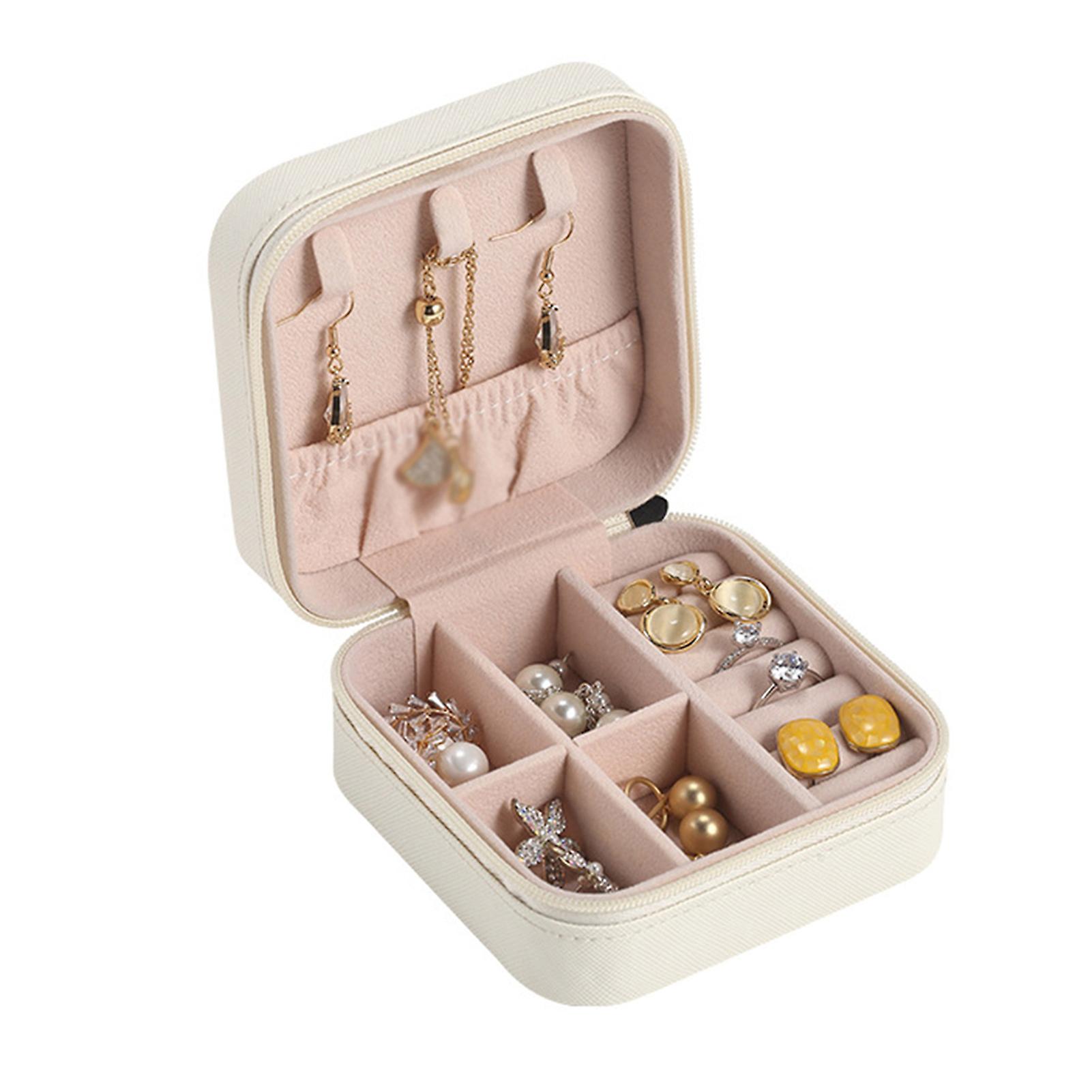 Jewelry Box Storage Organizer Small Portable Leather Single Layer Storage Case