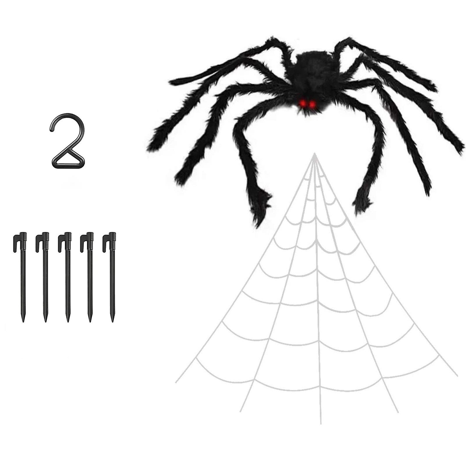 Simulation Spider With Triangular Spider Web Set Realistic Halloween Atmosphere Spider Webs Give Your Friends Halloween Gifts