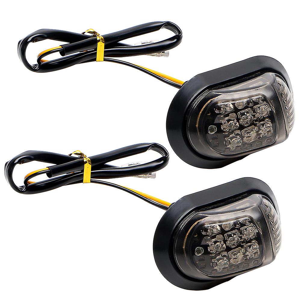 Motorcycle Turn Signal Indicator - 12V LED Amber Illuminated Turn Signal Lamp For Motorcycle 2 Pack