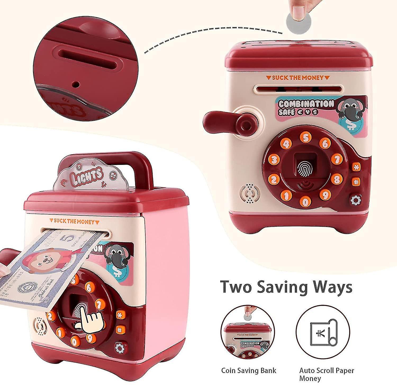 Civan ATM Piggy Bank For Kids, Electronic Money Saving Box With Password, Safe Cash Coin Saving Bank Toys For Ages 8-13 Girls Boys Gift
