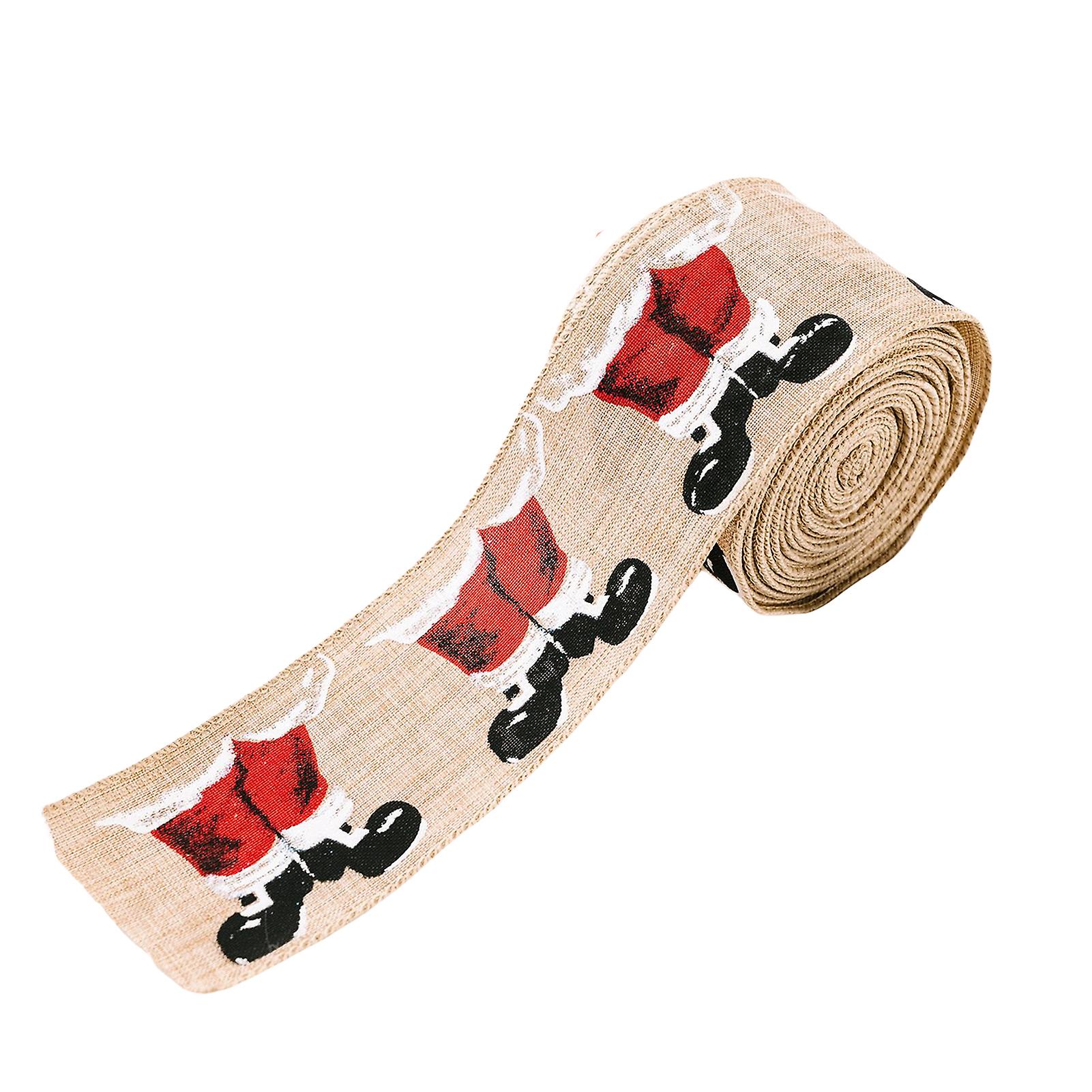 Canvas Wired Edge Ribbon Christmas Creative Decorations Gift