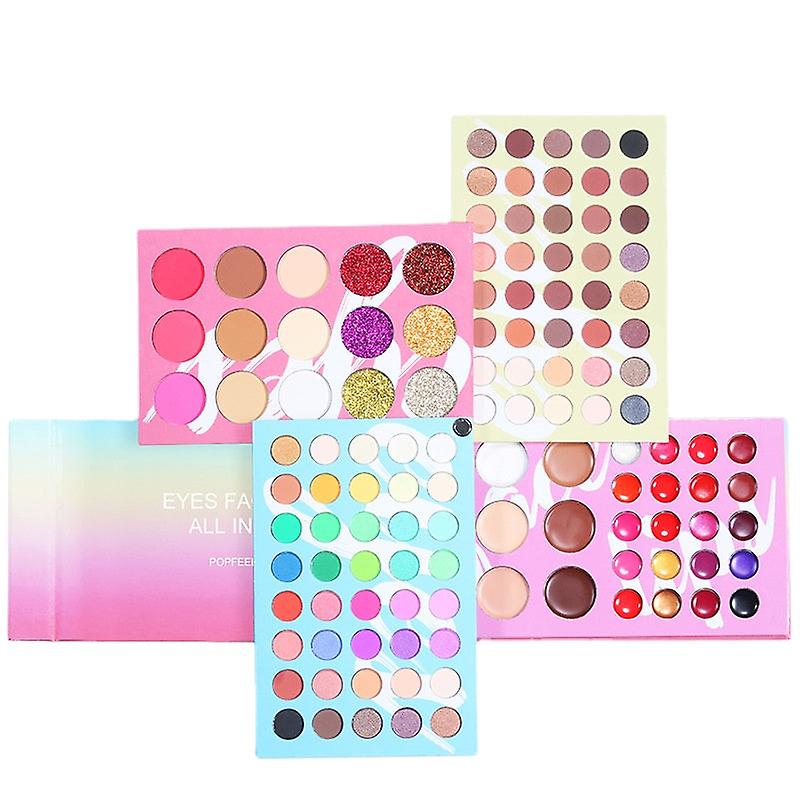 Rotating Eye Shadow Lip Gloss Blush Foundation Four Plates In One Stage Makeup Palette