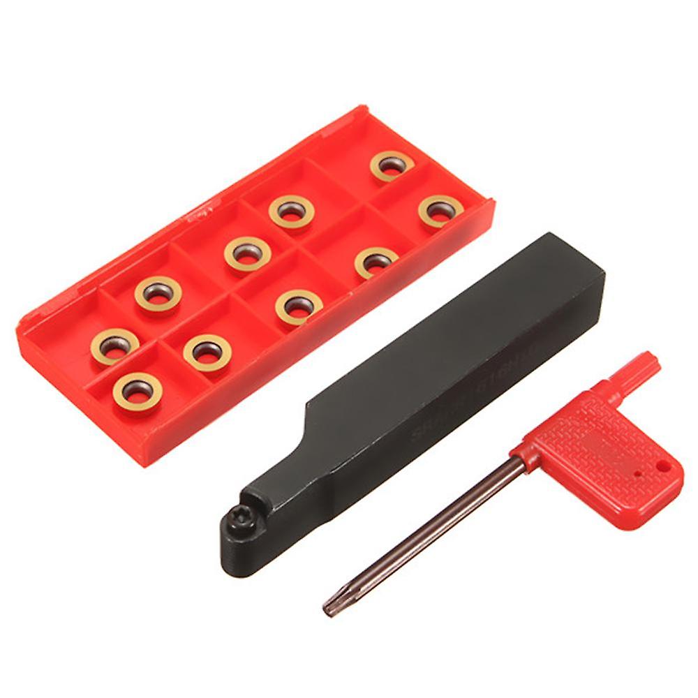 SRAPR1616H10 Face Milling Lathe Tool Holder + 10Pcs RPMT10T3MO Carbide Inserts
