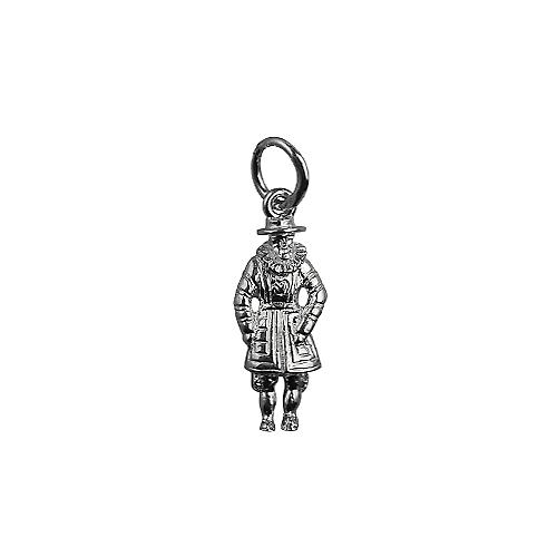 Silver 18x8mm Beefeater Pendant or Charm