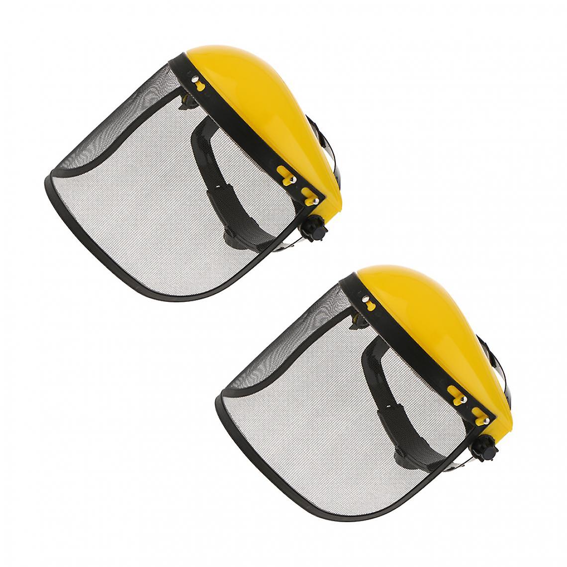 2x Protective Screen With Mesh Visor For Chainsaw Pole Pruner