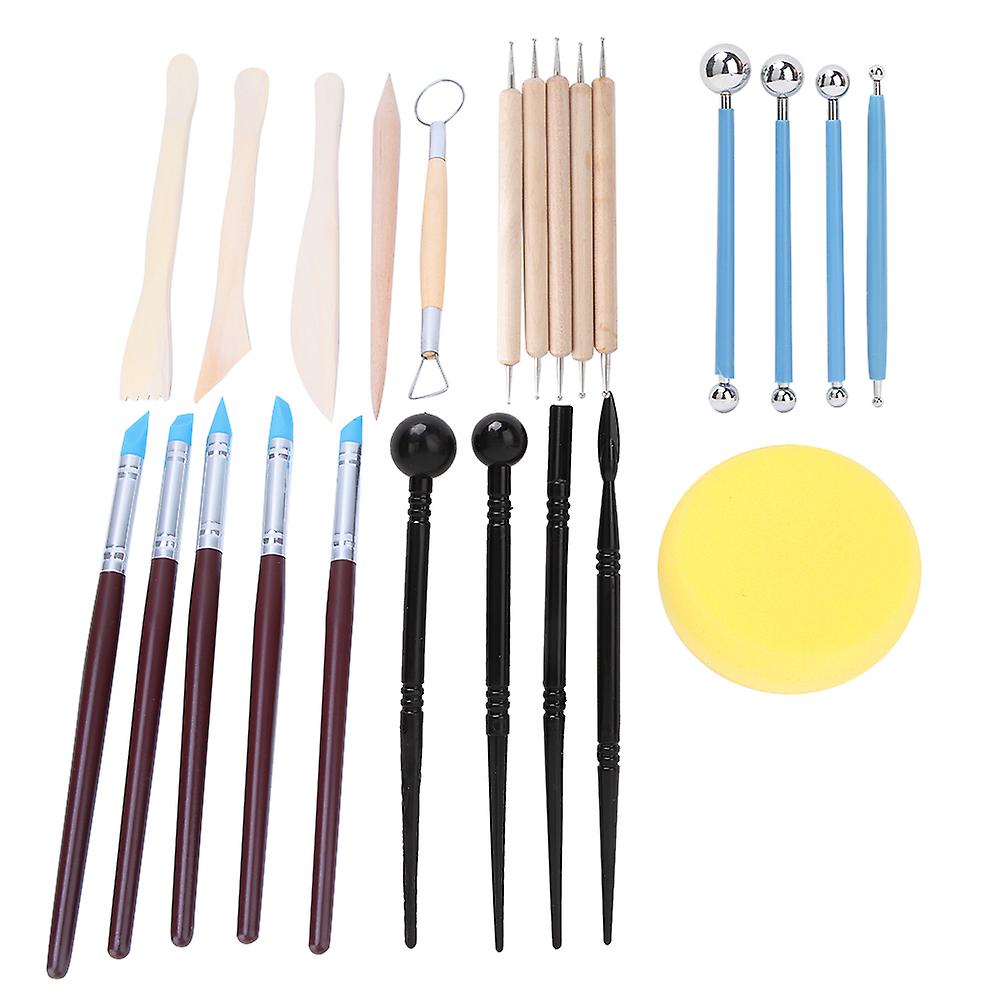 24Pcs Multifunction Ceramic Clay Tools Set Modeling Carving Pottery Clay Sculpting Tools Kit