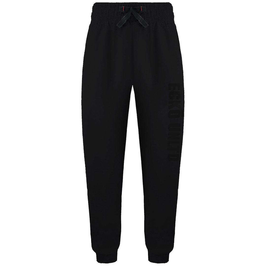 Ecko Unltd. Stretch Waist Black Logo Mens Taycan Track Pants EFM04736 BLACK