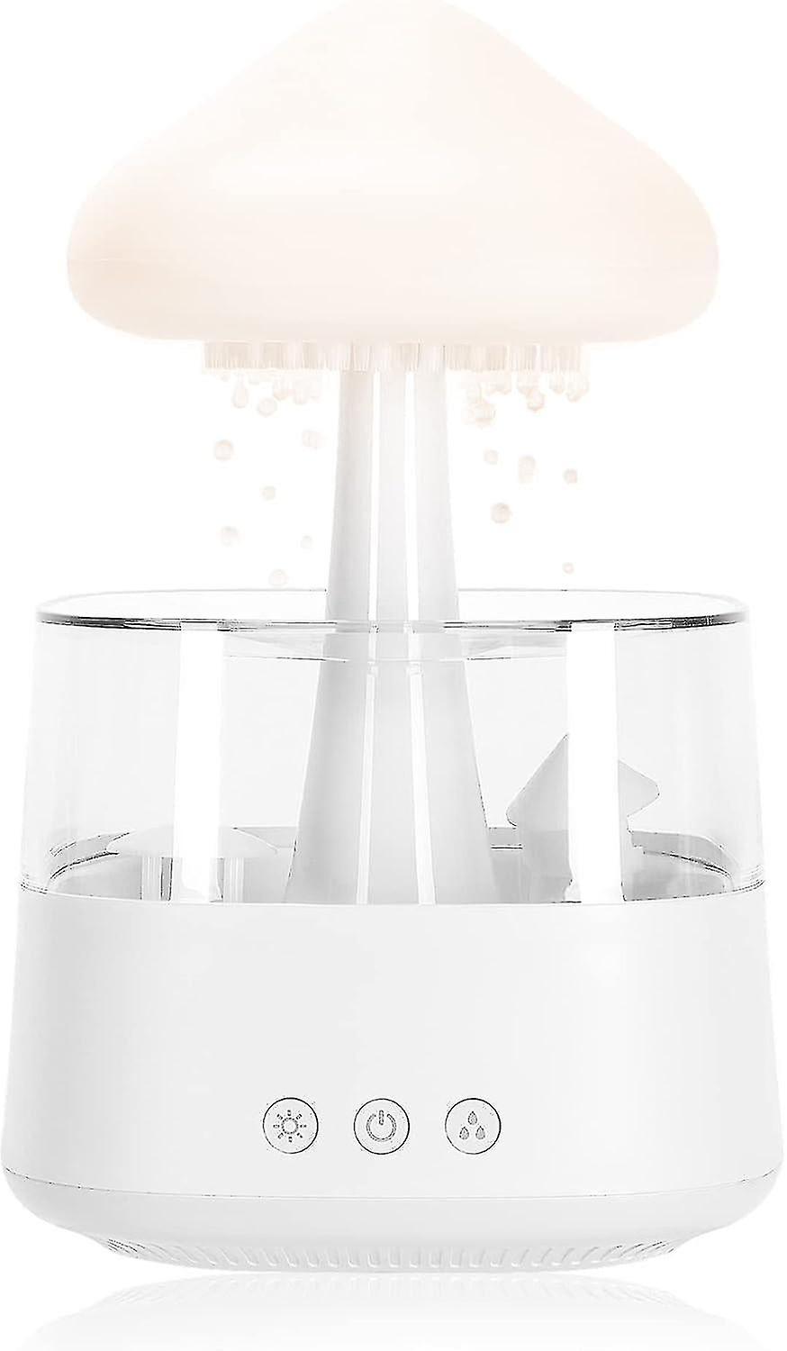 Rain Cloud Humidifier Water Drip With Adjustable Led Lights White Noise Humidification Desk Fountain